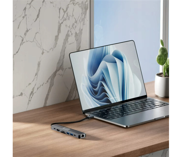 Zenwire Hub USB-C 8w1 HDMI 4K 60 Hz RJ-45 SD Macbook - 1604634 - zdjęcie 5
